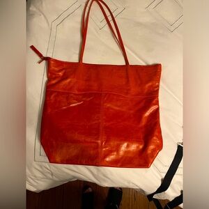 Elegant Latico Orange Leather Tote Bag